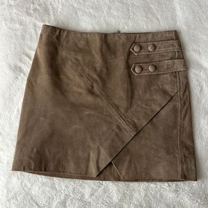 BlankNYC Brown Suede Leather Asymmetric Skirt Sz 25/ XS